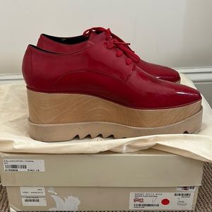 Stella McCartney Elyse Red Patent Leather Platform Shoes